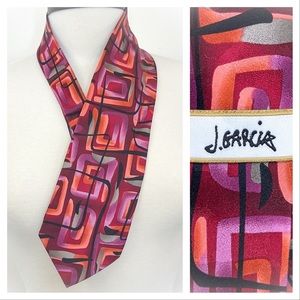💕Super Attractive Mens Jerry Garcia Geometric Shapes Vibrant Colors Necktie💕